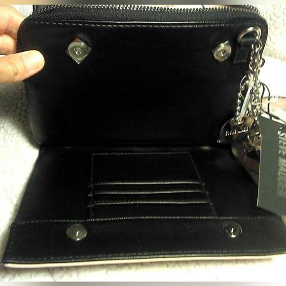 BNWT MULTI 3 CROSSBODY BAG BY STEVE MADDEN BONE W/ BLACK TRIPLE INTERIOR LOOK!! - Picture 10 of 12